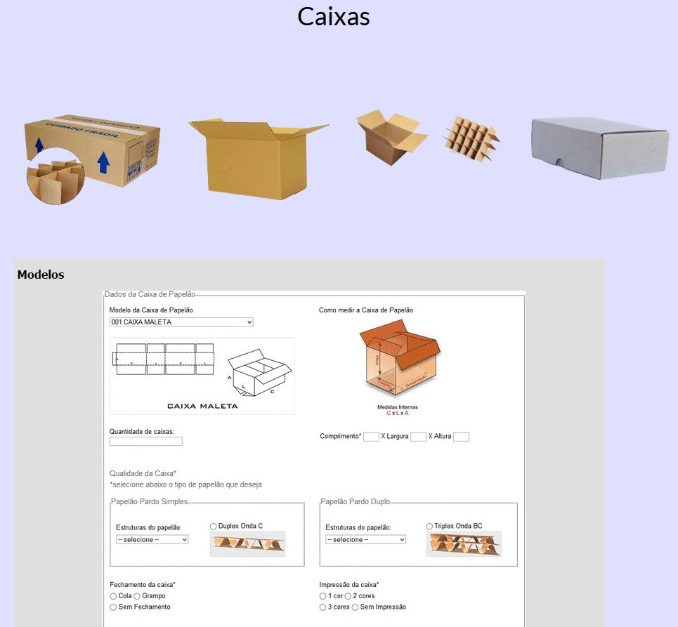 Modelos de Caixas de Papelão